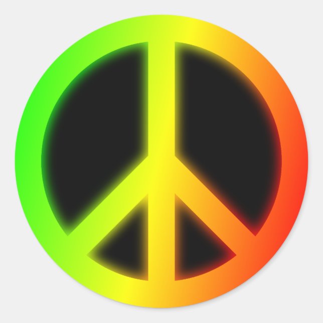 Rastafarian Peace Sign Classic Round Sticker (Front)