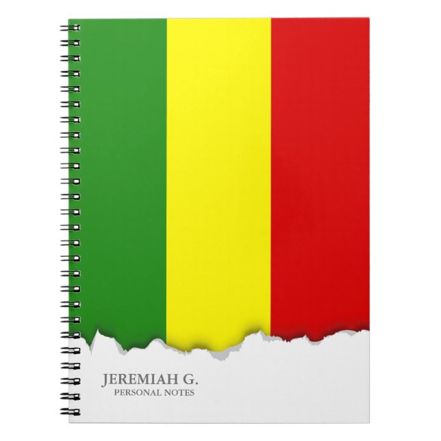 Rastafarian Pride Flag Notebook (Front)