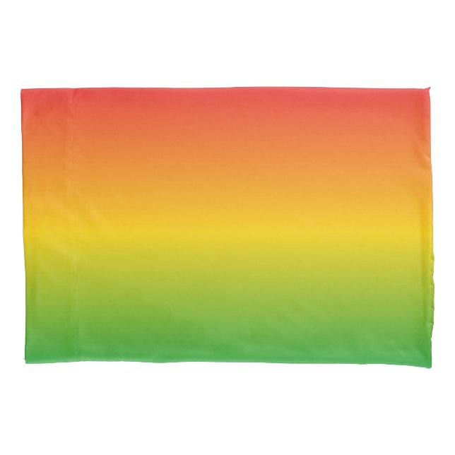 Rastafarian Rasta Red Gold and Green Faded Pillowcase (Front-Left)