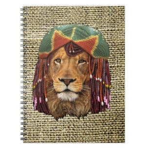 Rastafarian-wildlife lion humour design notebook