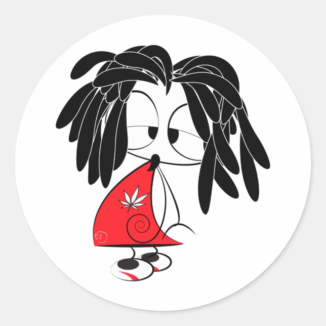 Rastaman doll classic round sticker (Front)