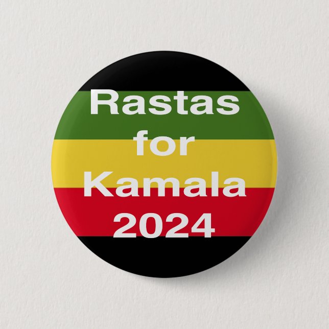 Rastas for Kamala 2024 6 Cm Round Badge (Front)