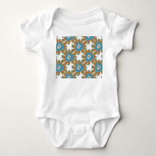 Raster Floral Abstract Textile Print Baby Bodysuit
