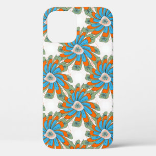 Raster Floral Abstract Textile Print iPhone 12 Case