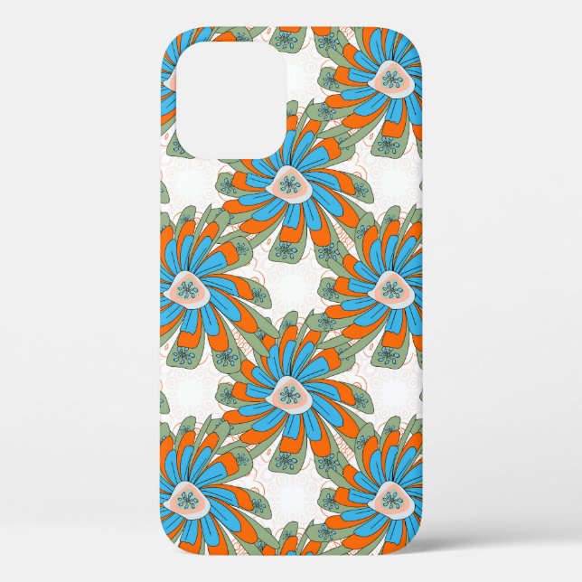 Raster Floral Abstract Textile Print Case-Mate iPhone Case (Back)