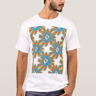 Raster Floral Abstract Textile Print T-Shirt