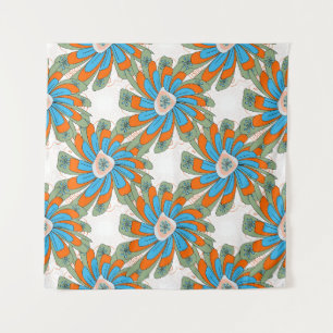 Raster Floral Abstract Textile Print Tapestry