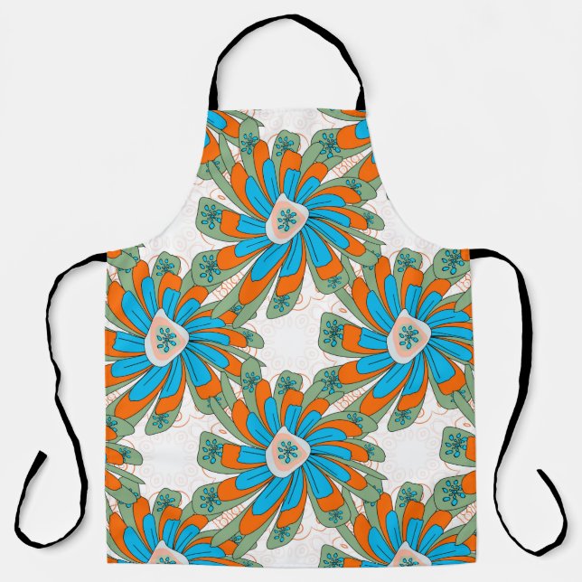 Raster floral pattern with abstract flowers. Abstr Apron (Front)