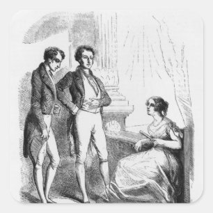 Rastignac introduced to Madame de Nucingen Square Sticker