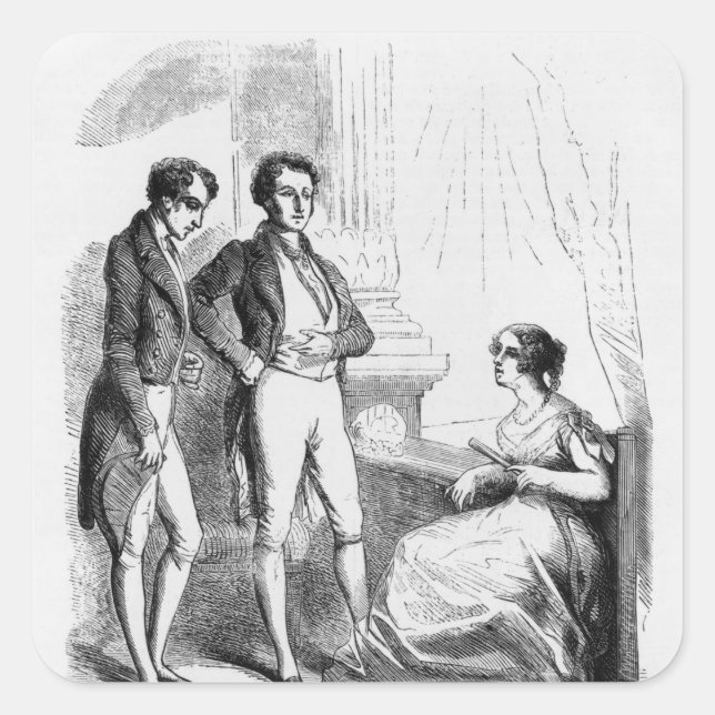 Rastignac introduced to Madame de Nucingen Square Sticker (Front)