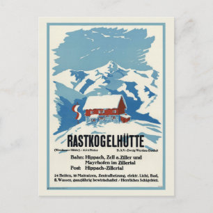 Rastkogelhütte Germany Vintage Poster 1938 Postcard