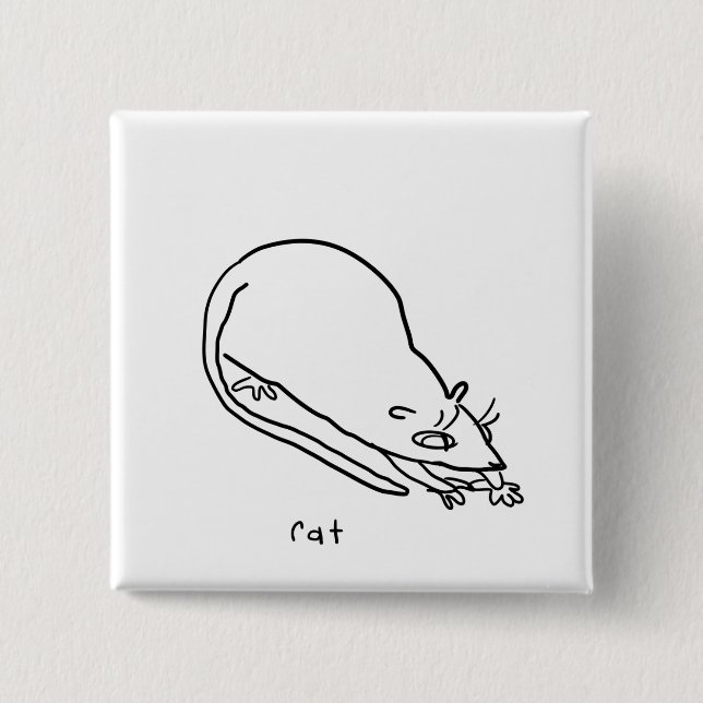 rat 15 cm square badge (Front)