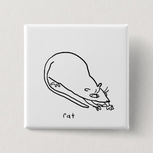 rat 15 cm square badge