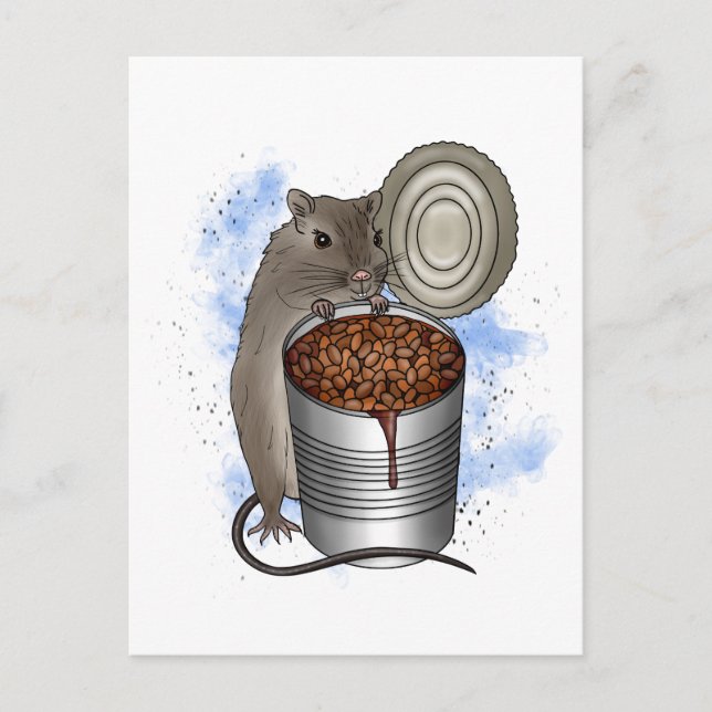 Rat and Bake Beans Postcard (Front)