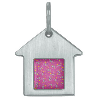 Rat and Cheese Tropical Pink Shapes   Pet ID Tag