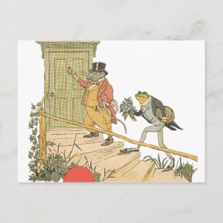Rat and Frog in Tuxedo"s Delivering Flowers Postcard