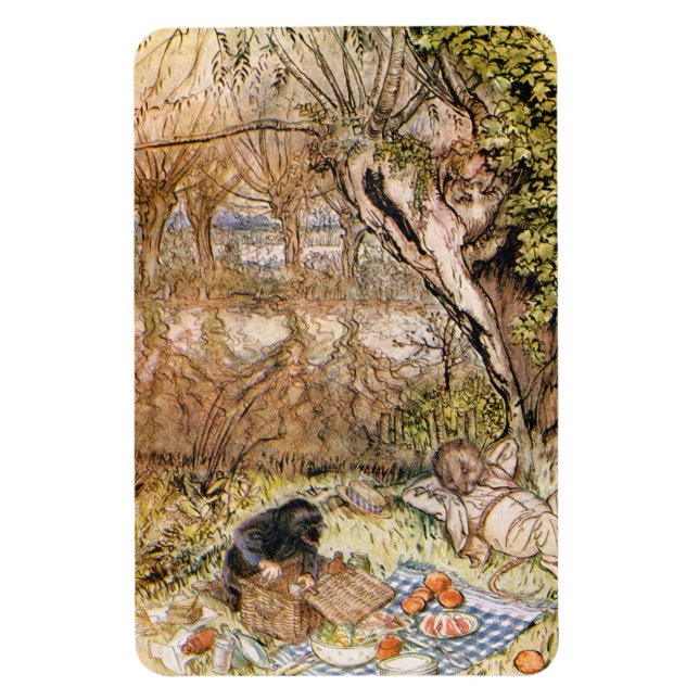 Rat And Mole Have A Picnic - Arthur Rackham Magnet (Vertical)