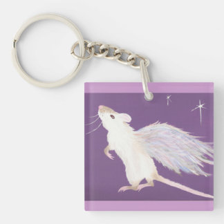 Rat angel key chain! Purple. Key Ring
