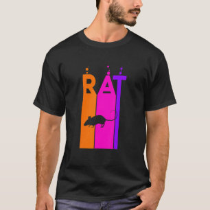 Rat Animal Rainbow Bubble With Silhouette T-Shirt