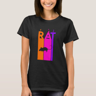 Rat Animal Rainbow Bubble With Silhouette T-Shirt