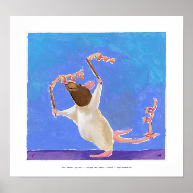 Rat art fun ribbon dancing - Rhythmic Gymnastics Poster (Front)