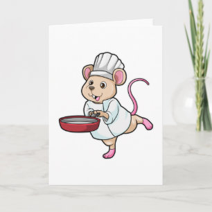 Rat as Cook with Pan & Cooking hat Card