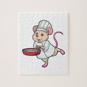 Rat as Cook with Pan & Cooking hat Jigsaw Puzzle