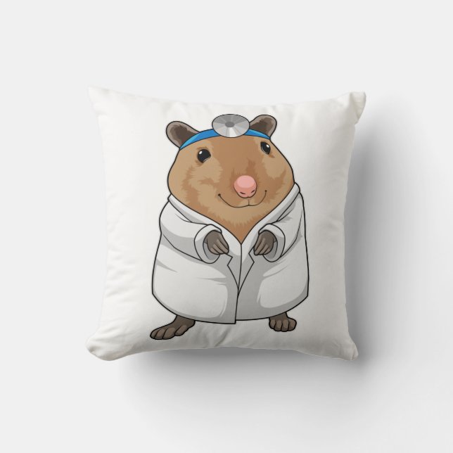 Rat as Doctor with Doctor's coat Cushion (Front)