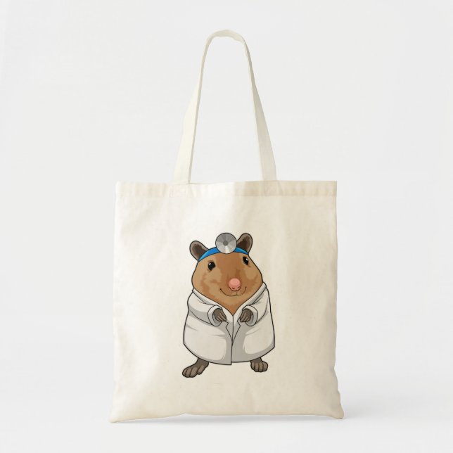 Rat as Doctor with Doctor's coat Tote Bag (Front)