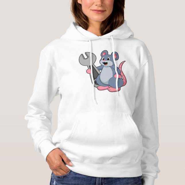 Rat as Mechanic with Wrench Hoodie (Front)
