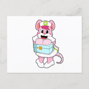 Rat as Nurse with Box Postcard
