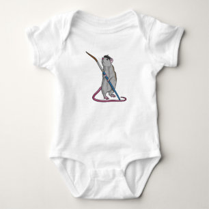 Rat as Painter with Paint brush Baby Bodysuit