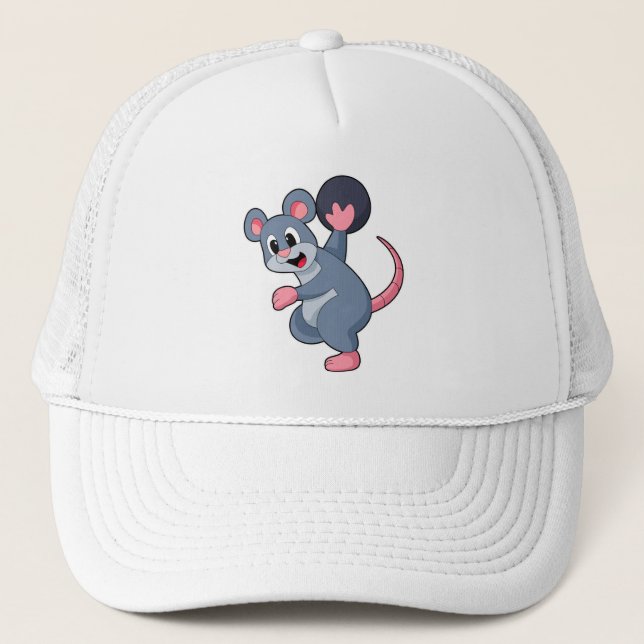 Rat at Bowling with Bowling ball Trucker Hat (Front)