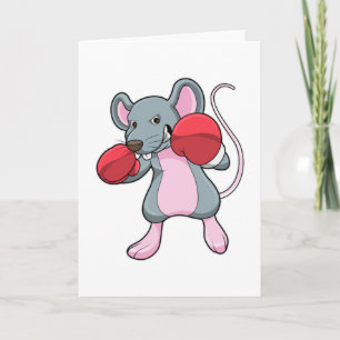 Rat at Boxing with Boxing gloves Card