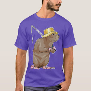Rat at Fishing with Fishing rod T-Shirt