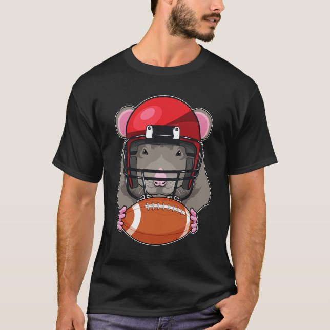 Rat at Football Sports T-Shirt (Front)