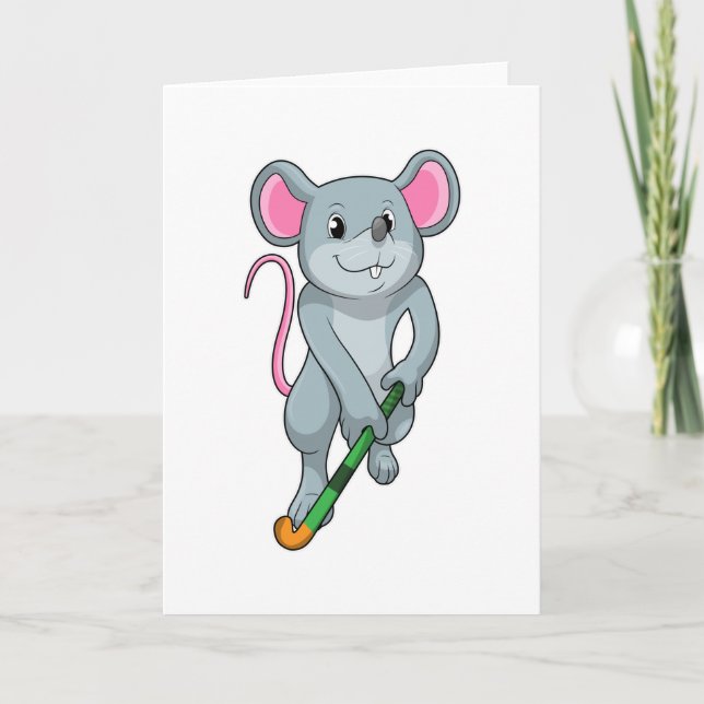 Rat at Hockey with Hockey bat Card (Front)