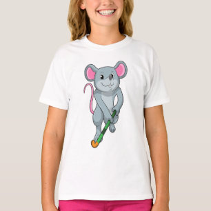 Rat at Hockey with Hockey bat T-Shirt