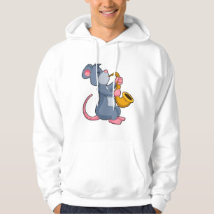 Rat at Music with Saxophone Hoodie