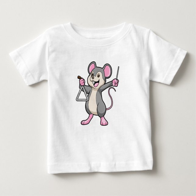 Rat at Music with Triangel Baby T-Shirt (Front)