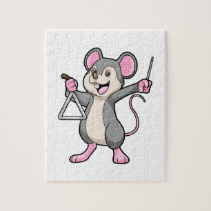 Rat at Music with Triangel Jigsaw Puzzle