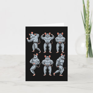 Rat Bodybuilding Fitness Gym Motivation Bodybuilde Card