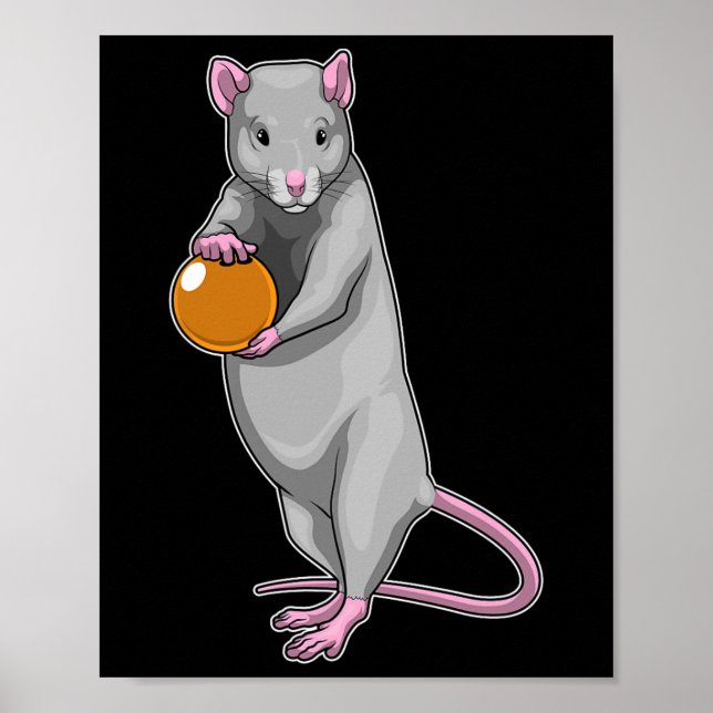 Rat Bowling Bowling Ball Sports  Poster (Front)