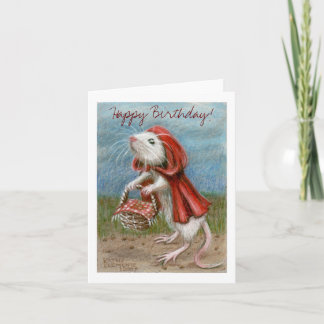 Rat Cape and Basket, Happy Birthday! Note Card