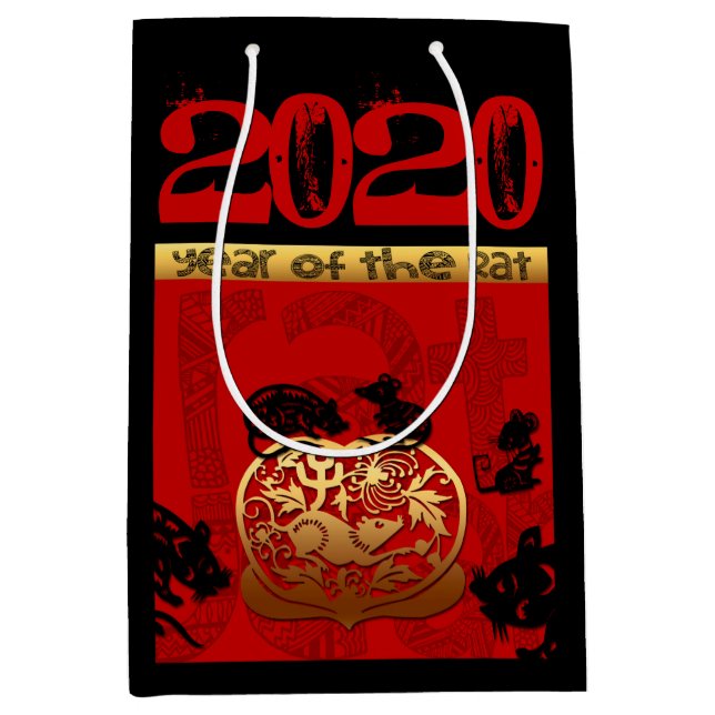 Rat Chinese custom New Year Zodiac Bithday MGB Medium Gift Bag (Front)
