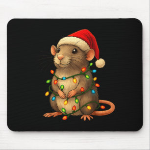 Rat Christmas Pajama Funny Xmas Lights Animals Lov Mouse Pad
