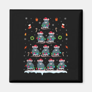 Rat Christmas Tree Lights For Men Women Rat Xmas Magnet