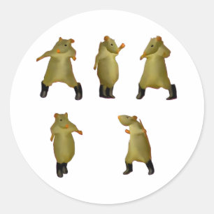 Rat Dance Meme 2025 Funny Trendy #ratdance  Classic Round Sticker