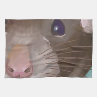 Rat face tea towel