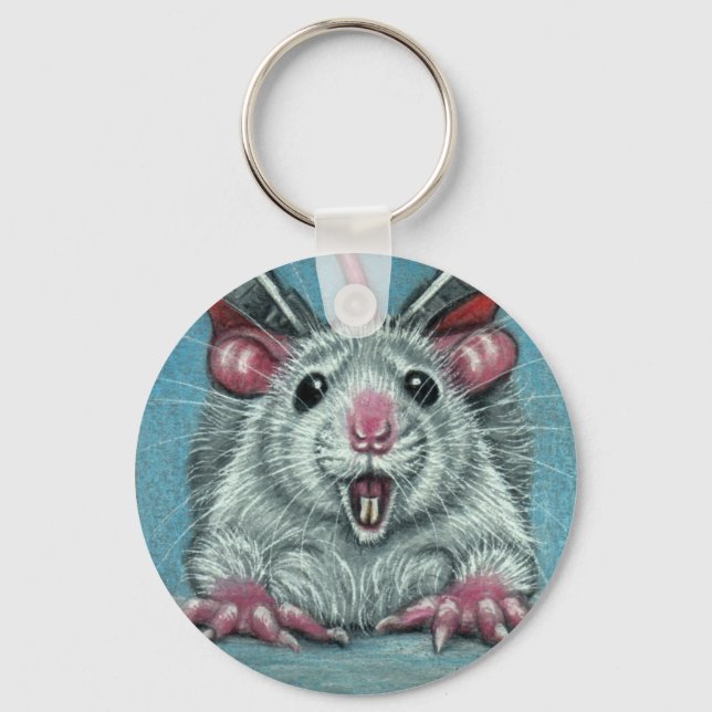 Rat Fallen Skater Keychain (Front)
